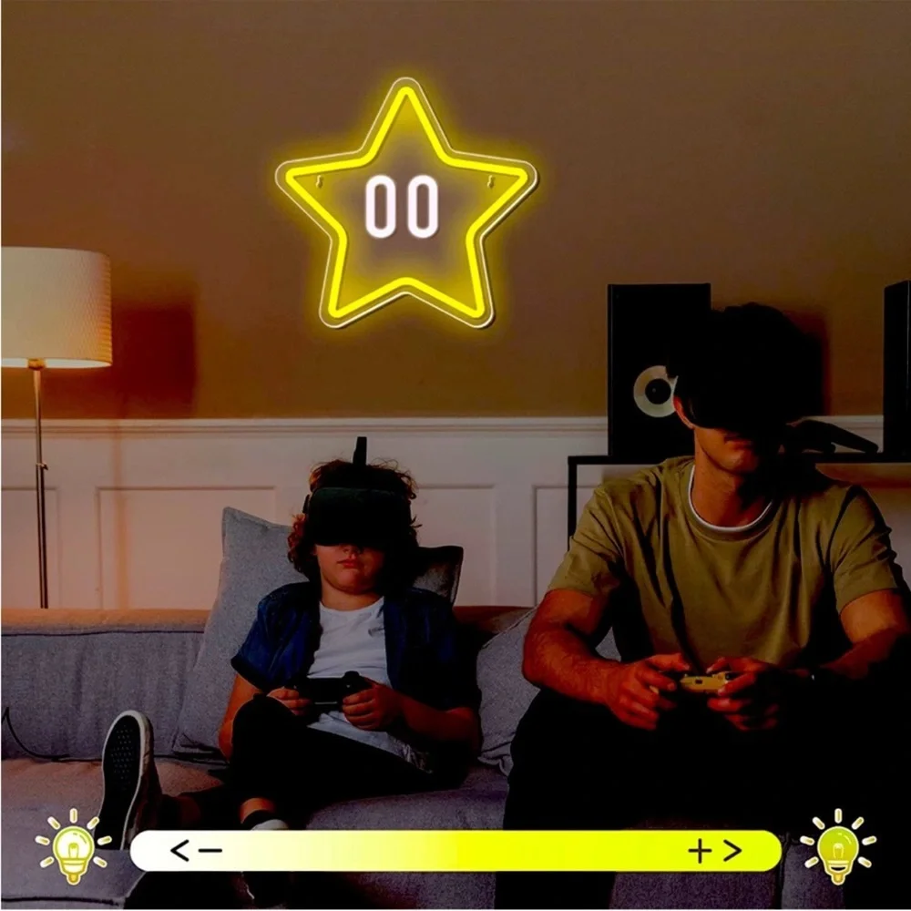Mario Kart Star NintendoCartoon Video Game Neon Light LED Man Cave Kid/Teen Room